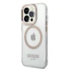 iPhone 14 Pro Max Guess Transparent MagSafe kompatibilis tok arany (GUHMP14XHTRMD) - 1