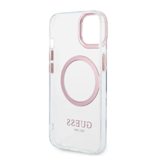 iPhone 14 Plus Guess Transparent MagSafe kompatibilis tok rózsaszín (GUHMP14MHTRMP) - 4