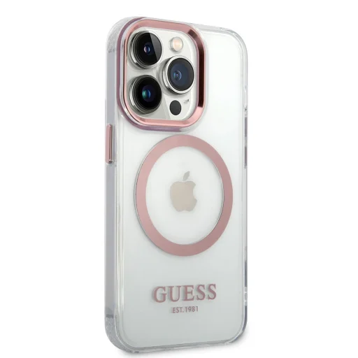 iPhone 14 Pro Max Guess Transparent MagSafe kompatibilis tok rózsaszín (GUHMP14XHTRMP) - 4