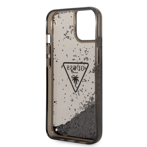 iPhone 14 Plus Guess PC/TPU Liquid Glitter Triangle Logo tok fekete (GUHCP14MLFCTPK) - 6