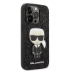 iPhone 14 Pro Karl Lagerfeld Glitter Flakes Ikonik tok fekete (KLHCP14LGFKPK) thumbnail