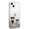 iPhone 14 Karl Lagerfeld Liquid Glitter Karl és Choupette tok arany (KLHCP14SGKCD) thumbnail