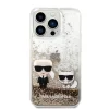 iPhone 14 Pro Max Karl Lagerfeld Liquid Glitter Karl és Choupette tok arany (KLHCP14XGKCD) thumbnail