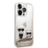iPhone 14 Pro Max Karl Lagerfeld Liquid Glitter Karl és Choupette tok arany (KLHCP14XGKCD) thumbnail