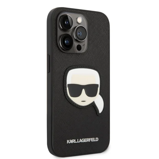 iPhone 14 Pro Karl Lagerfeld PU Saffiano Karl Head tok fekete (KLHCP14LSAPKHK) - 4