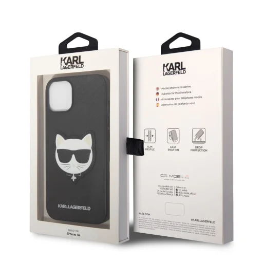 iPhone 14 Plus Karl Lagerfeld PU Saffiano Choupette Head tok fekete (KLHCP14MSAPCHK) - 4