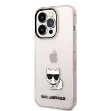 iPhone 14 Pro Max Karl Lagerfeld Choupette Logo tok rózsaszín (KLHCP14XCTTRI)