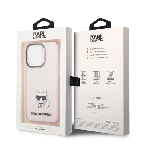 iPhone 14 Pro Karl Lagerfeld Choupette Logo tok rózsaszín (KLHCP14LCTTRI) - 5