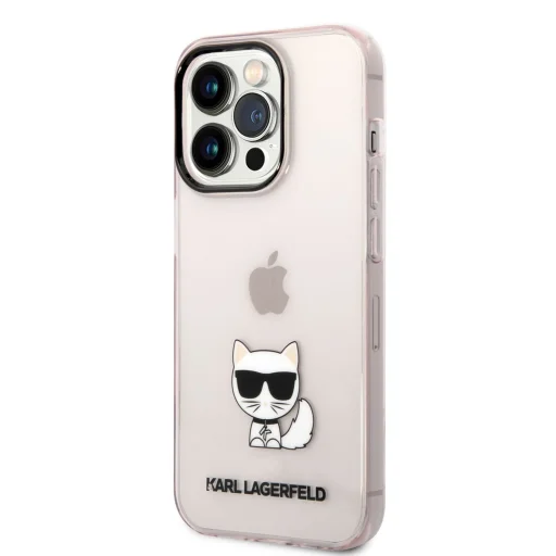 iPhone 14 Pro Karl Lagerfeld Choupette Logo tok rózsaszín (KLHCP14LCTTRI) - 1