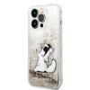 iPhone 14 Pro Max Karl Lagerfeld Liquid Glitter Choupette Eat tok arany (KLHCP14XGCFD) thumbnail
