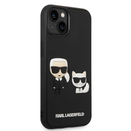 iPhone 14 Karl Lagerfeld Karl és Choupette 3D tok fekete (KLHCP14S3DRKCK) - 2