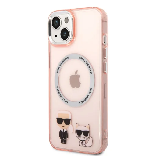 iPhone 14 Plus Karl Lagerfeld Karl és Choupette MagSafe kompatibilis tok rózsaszín (KLHMP14MHKCP) - 1