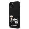 iPhone 14 Plus Karl Lagerfeld Liquid Silicone Karl és Choupette MagSafe kompatibilis tok fekete (KLHMP14MSSKCK) thumbnail