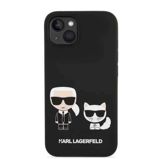 iPhone 14 Plus Karl Lagerfeld Liquid Silicone Karl és Choupette MagSafe kompatibilis tok fekete (KLHMP14MSSKCK) - 5