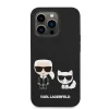 iPhone 14 Pro Max Karl Lagerfeld Liquid Silicone Karl és Choupette MagSafe kompatibilis tok fekete (KLHMP14XSSKCK) thumbnail