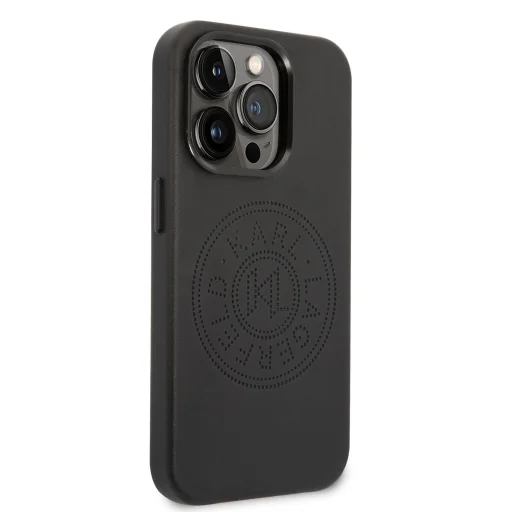 iPhone 14 Pro Max Karl Lagerfeld PU Leather Perforated Logo tok fekete (KLHCP14XFWHK) - 2
