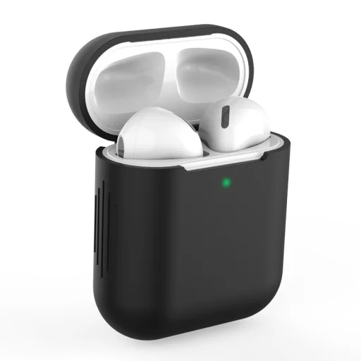 AirPods 1/2 szilikon tok fekete - 1