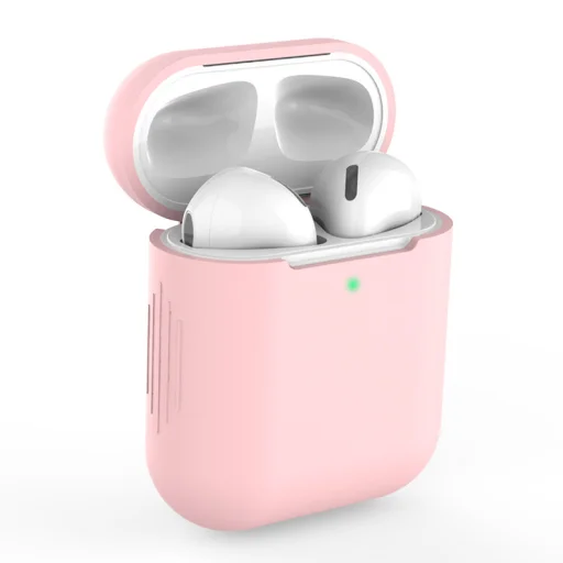 AirPods 1/2 szilikon tok világos rózsaszín - 1