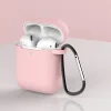 AirPods 1/2 szilikon tok karabinerrel világos rózsaszín thumbnail