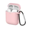 AirPods 1/2 szilikon tok karabinerrel világos rózsaszín thumbnail
