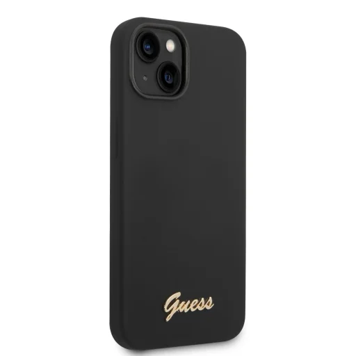 iPhone 14 Plus Guess Liquid Silicone Metal Logo tok fekete (GUHCP14MSLSMK) - 6
