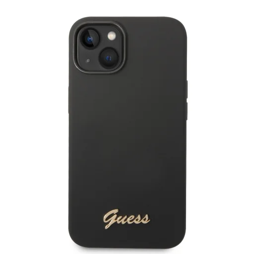 iPhone 14 Plus Guess Liquid Silicone Metal Logo tok fekete (GUHCP14MSLSMK) - 3