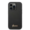 iPhone 14 Pro Guess Liquid Silicone Metal Logo tok fekete (GUHCP14LSLSMK) - 1