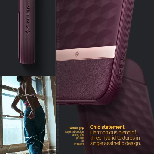 iPhone 14 Pro Max Caseology Parallax Mag Magsafe kompatibilis tok Burgundy - 13