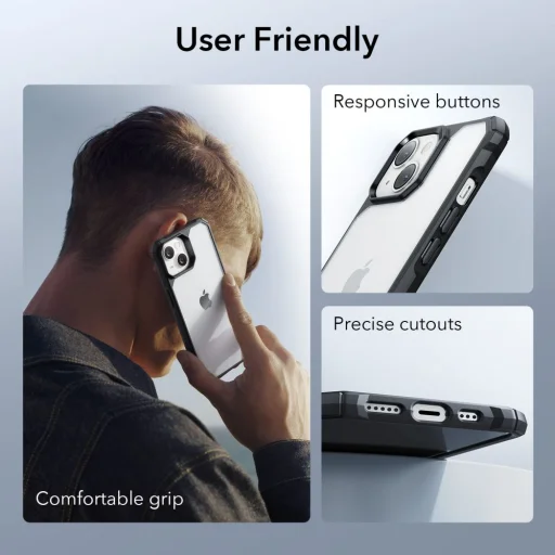  iPhone 13/14 Átlátszó/Fekete ESR Air Armor tok - 5