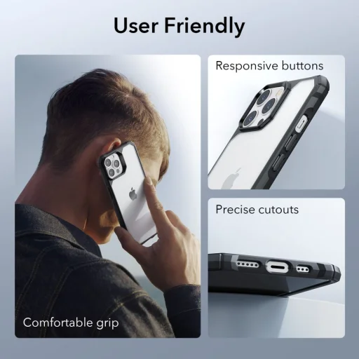  iPhone 14 Pro átlátszó/fekete ESR Air Armor tok - 4