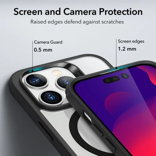  iPhone 14 Pro Max ESR CH HaloLock MagSafe átlátszó/fekete tok - 2