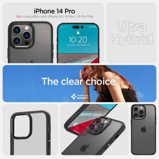 iPhone 14 Pro Max Spigen Ultra Hybrid tok Frost Black - 13