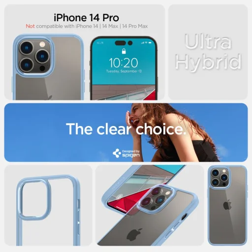 iPhone 14 Pro Spigen Ultra Hybrid tok Sierra kék (ACS04964) - 12