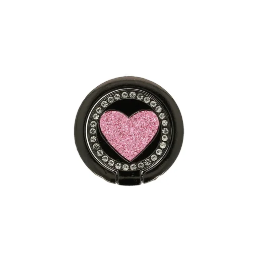 Ring Heart hátlapi gyűrű fekete/rózsaszín - 1