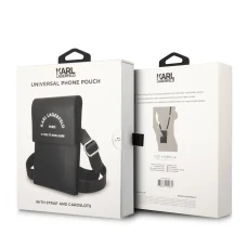 Karl Lagerfeld Saffiano Rue Saint Guillaume Univerzális telefon tartó válltáska fekete (KLWBSARSGK)