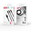 XO NB173 3 az 1-ben kábel USB - Lightning + USB-C + microUSB 1,2 m 2,4 A fekete - 3