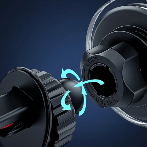 Joyroom autós tartó Qi vezeték nélküli indukciós töltéssel 15 W (MagSafe kompatibilis) szellőzőrácshoz ezüst (JR-ZS291) - 2