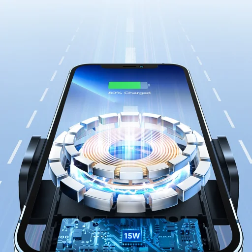 Joyroom autós tartó Qi vezeték nélküli indukciós töltéssel 15 W (MagSafe kompatibilis) szellőzőrácshoz (JR-ZS295) - 14