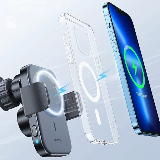 Joyroom autós tartó Qi vezeték nélküli indukciós töltéssel 15 W (MagSafe kompatibilis) szellőzőrácshoz (JR-ZS295) - 8