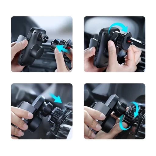 Joyroom autós tartó Qi vezeték nélküli indukciós töltéssel 15 W (MagSafe kompatibilis) szellőzőrácshoz (JR-ZS295) - 11