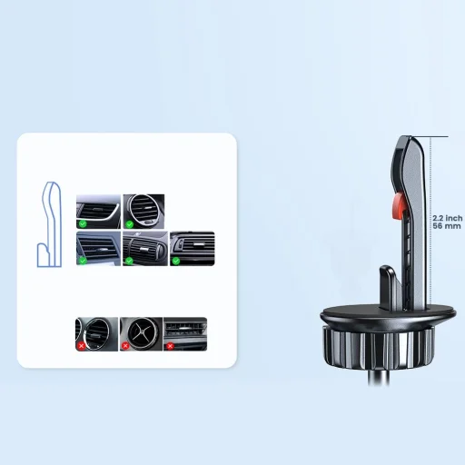 Joyroom autós tartó Qi vezeték nélküli indukciós töltéssel 15 W (MagSafe kompatibilis) szellőzőrácshoz (JR-ZS295) - 2