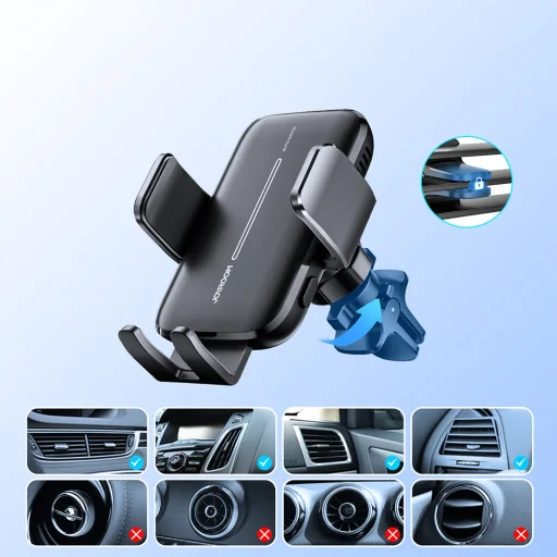 Joyroom autós tartó vezeték nélküli töltéssel 15W szellőzőrácshoz fekete (JR-ZS245) - 6