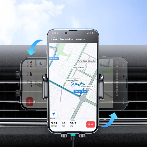 Joyroom autós tartó vezeték nélküli töltéssel 15W szellőzőrácshoz fekete (JR-ZS245) - 7