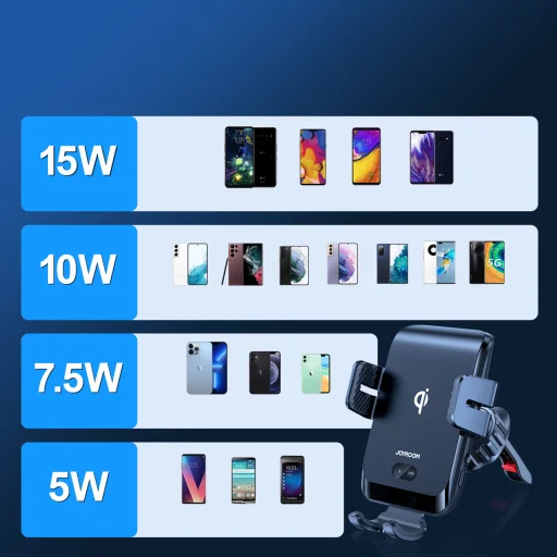 Joyroom automatikus elektromos autós tartó szellőzőrácsra 15 W-os Qi vezeték nélküli töltővel (JR-ZS214) - 12