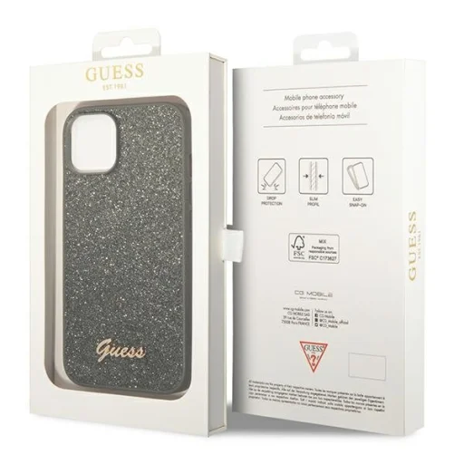 iPhone 14 Plus Guess PC/TPU Glitter Flakes Metal Logo tok zöld (GUHCP14MHGGSHN) - 3