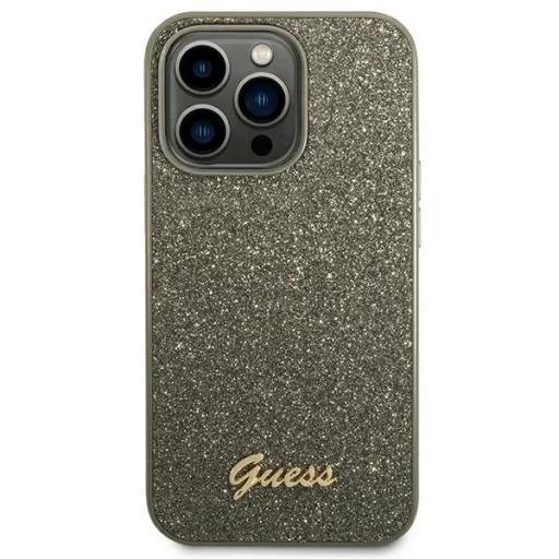 iPhone 14 Pro Max Guess PC/TPU Glitter Flakes Metal Logo tok zöld (GUHCP14XHGGSHN) - 5