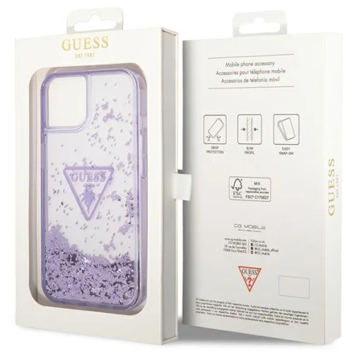 iPhone 14 Guess Liquid Glitter Palm tok lila (GUHCP14SLFCTPU) - 5
