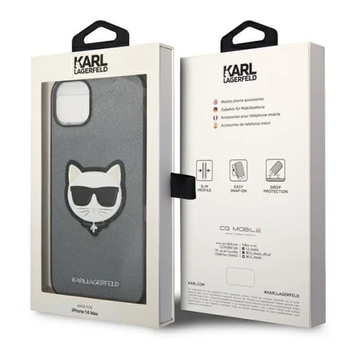 iPhone 14 Plus Karl Lagerfeld Saffiano Choupette Head tok ezüst (KLHCP14MSAPCHG) - 2