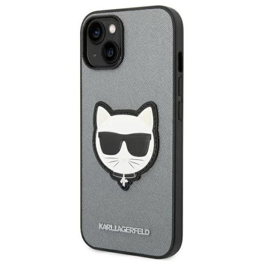 iPhone 14 Plus Karl Lagerfeld Saffiano Choupette Head tok ezüst (KLHCP14MSAPCHG) - 4