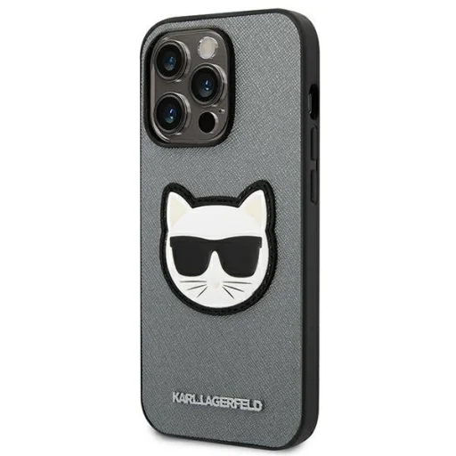 iPhone 14 Pro Karl Lagerfeld Saffiano Choupette Head tok ezüst (KLHCP14LSAPCHG) - 5